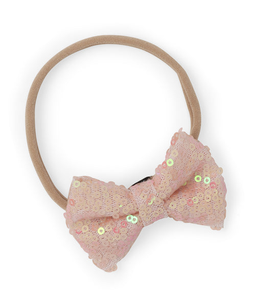 Sequin Party Bow Headband Set - Lavender & Peach