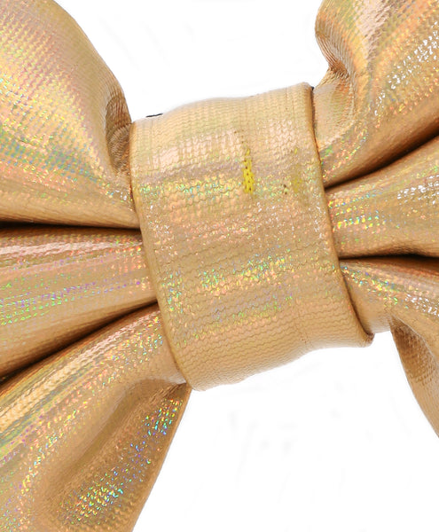 Leather Bow Hair Band - Golden