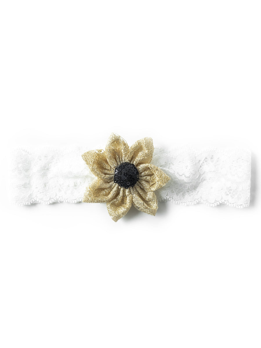 Golden Lily Floral Print Headband