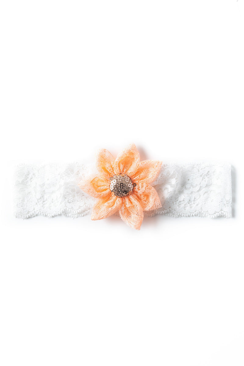 Big Flower Headband Peach Knotty Ribbons