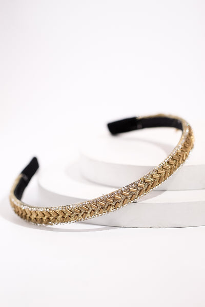 Ethnic Lace Headband for Girls- Golden