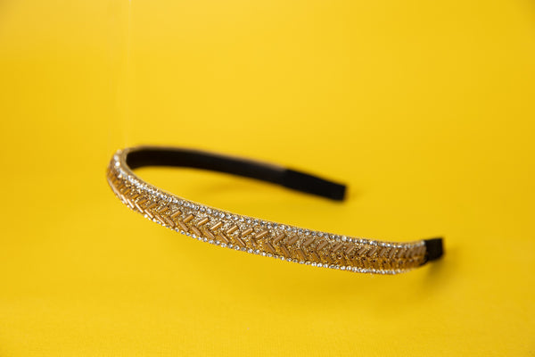 Ethnic Lace Headband for Girls- Golden