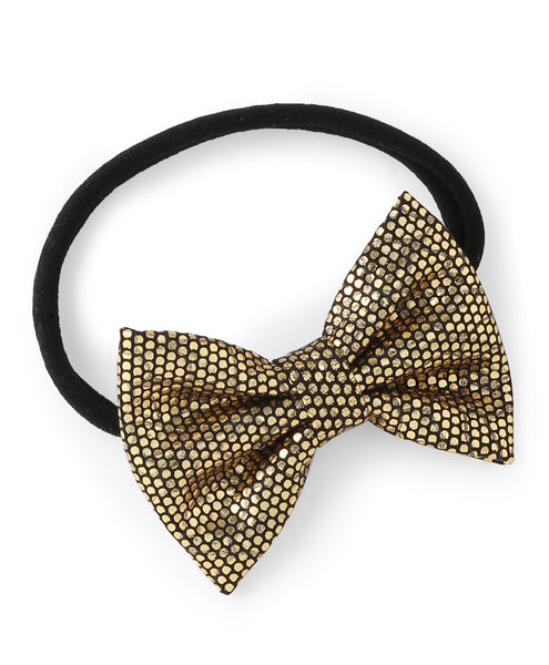 Leather Bow Headband Set - Golden & Silver