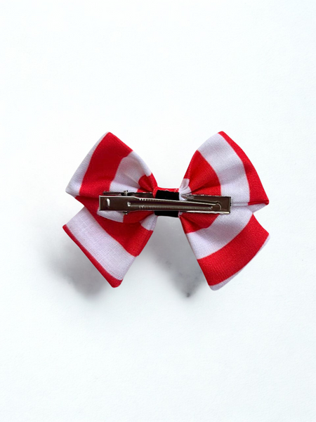 Christmas Candy Cane Bow Alligator Clip- Multicolor