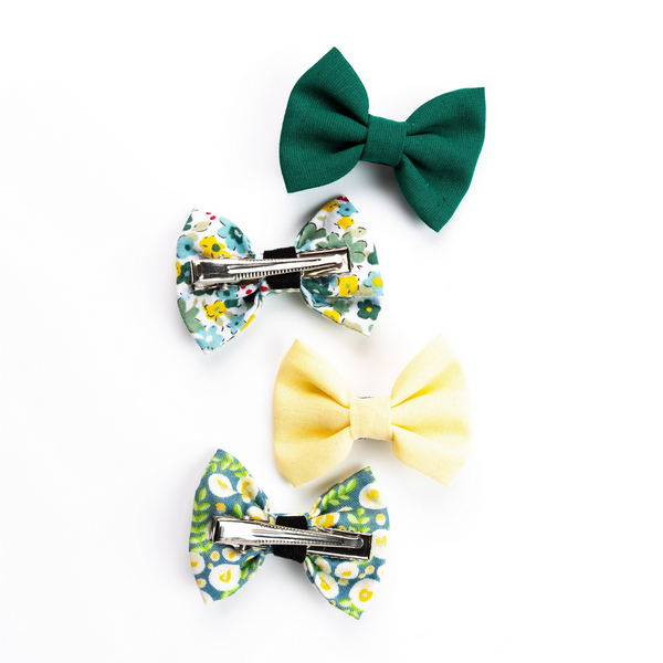 Alligator Hair Clips- Green, Light Yellow & Floral