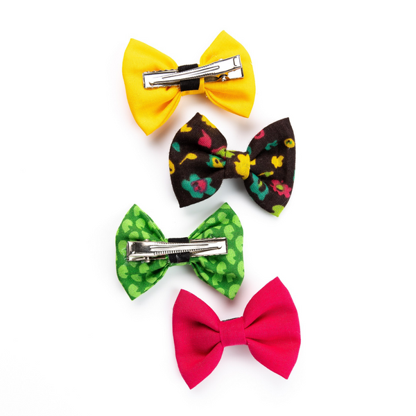 Alligator Hair Clips- Dark Pink, Yellow, Green & Black