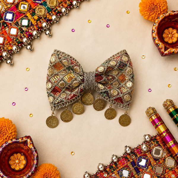 Royal Coin Charm Bow Alligator Clip – Multicolor
