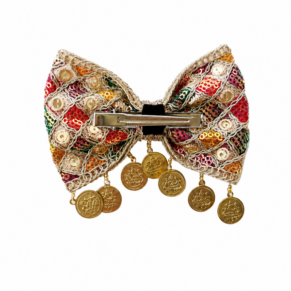 Royal Coin Charm Bow Alligator Clip – Multicolor
