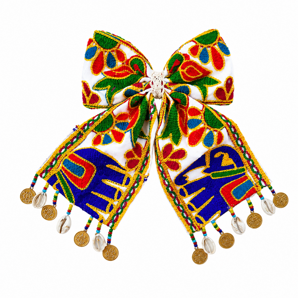 Navratri Rangoli Bow Alligator Clip – Multicolor