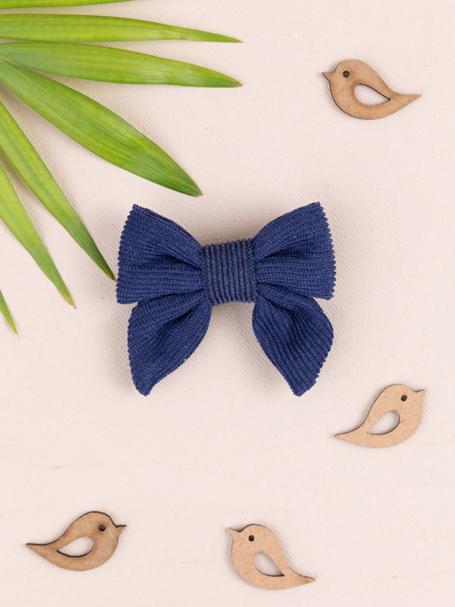 Corduroy Sailor Bow Alligator Hair Clip- Royal Blue