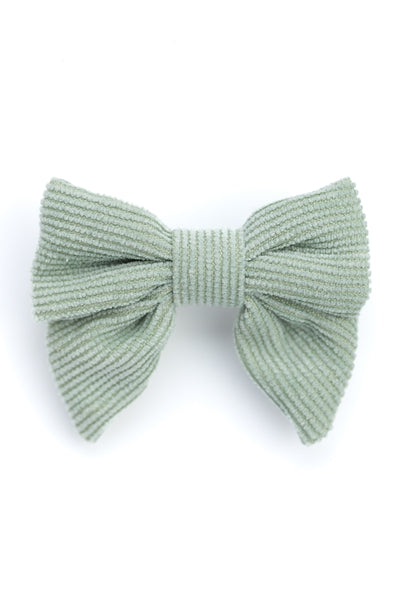 Corduroy Sailor Bow Alligator Hair Clip- Sea Green