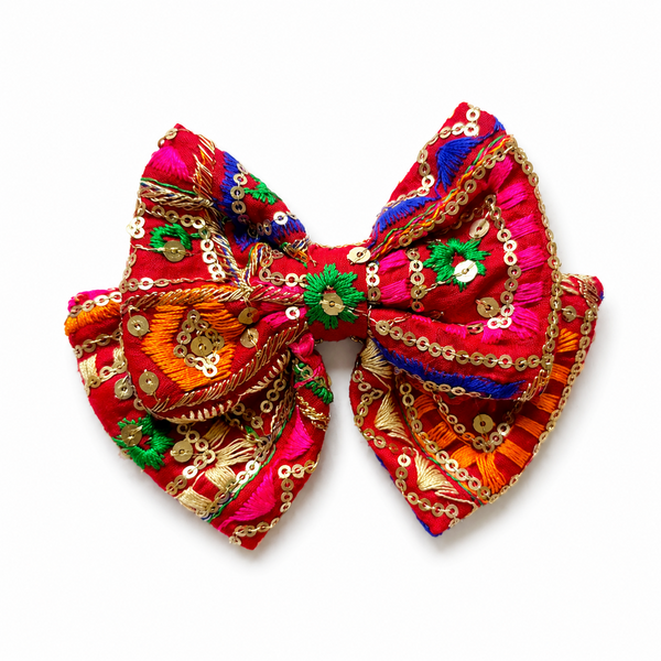 Festive Embellished Colorful Alligator Clip- Multicolor
