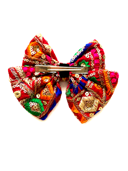 Festive Embellished Colorful Alligator Clip- Multicolor