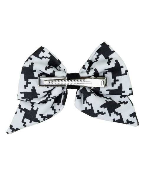 Abstract Printed School Bow Alligator Hair Clip- Black & White