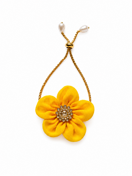 Floral Chain Bracelet- Yellow