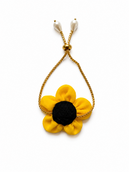 Floral Chain Bracelet- Yellow