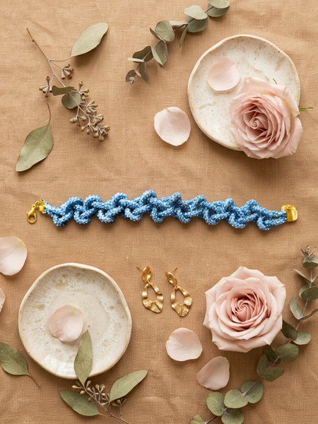 Princess Stone Twisted Bracelet- Blue