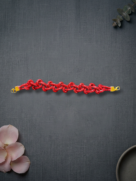 Princess Stone Twisted Bracelet- Red