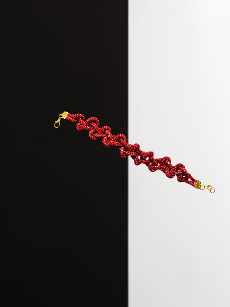 Princess Stone Twisted Bracelet- Red