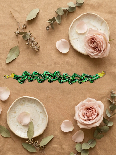 Princess Stone Twisted Bracelet- Green