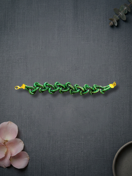 Princess Stone Twisted Bracelet- Green