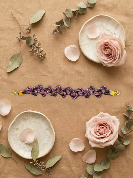 Princess Stone Twisted Bracelet- Purple
