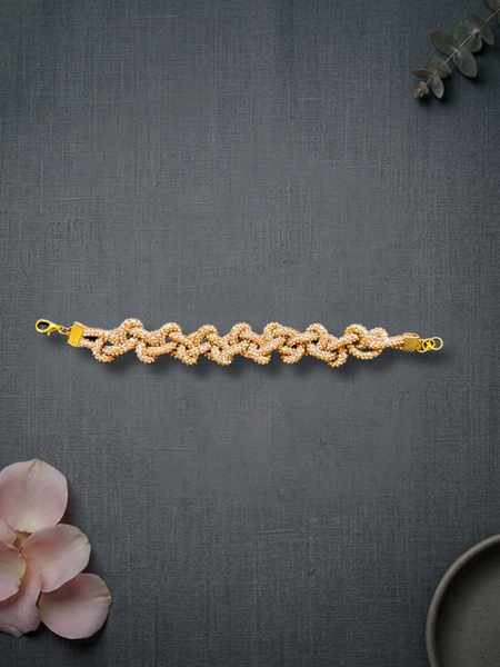 Princess Stone Twisted Bracelet- Rose Gold