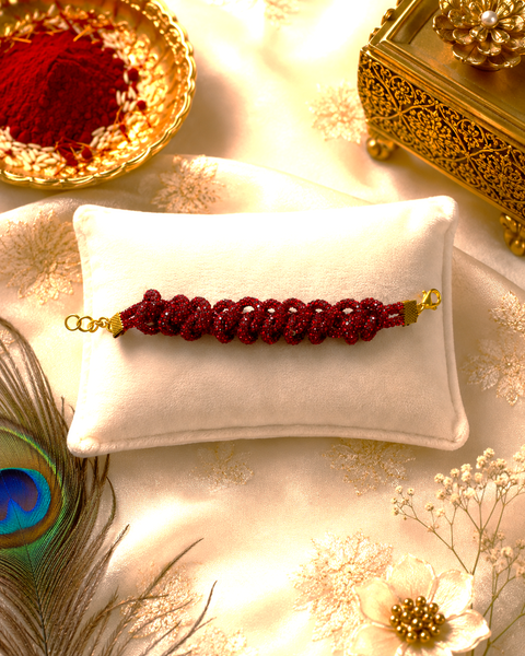 Princess Stone Twisted Small Bracelet- Red