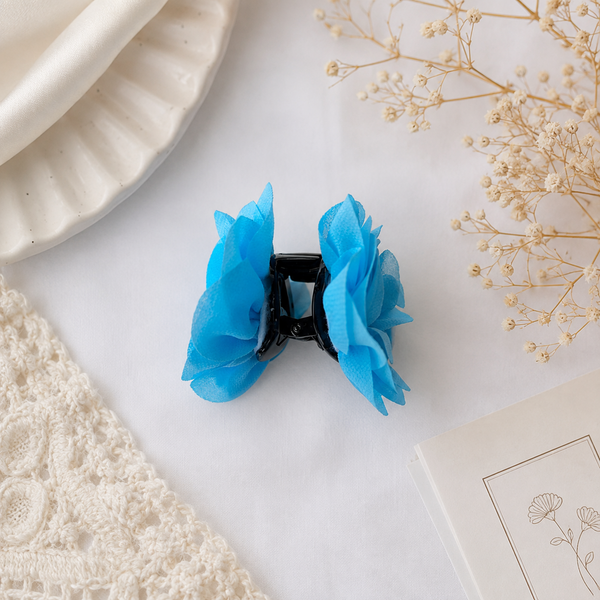 Girls Flower Claw Hair Clip- Blue