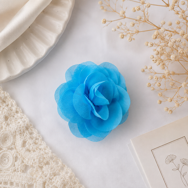 Girls Flower Claw Hair Clip- Blue