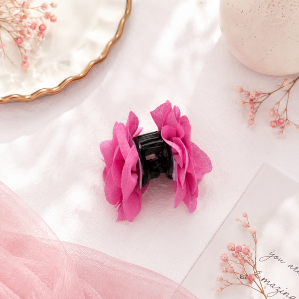 Girls Flower Claw Hair Clip- Pink