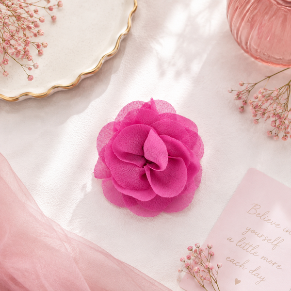 Girls Flower Claw Hair Clip- Pink