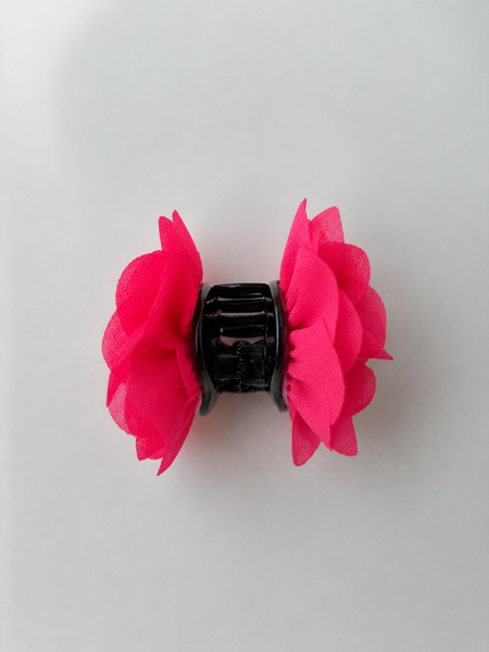 Girls Flower Claw Hair Clip- Red