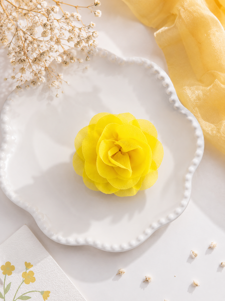 Girls Flower Claw Hair Clip- Yellow
