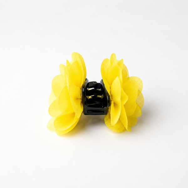 Girls Flower Claw Hair Clip- Yellow