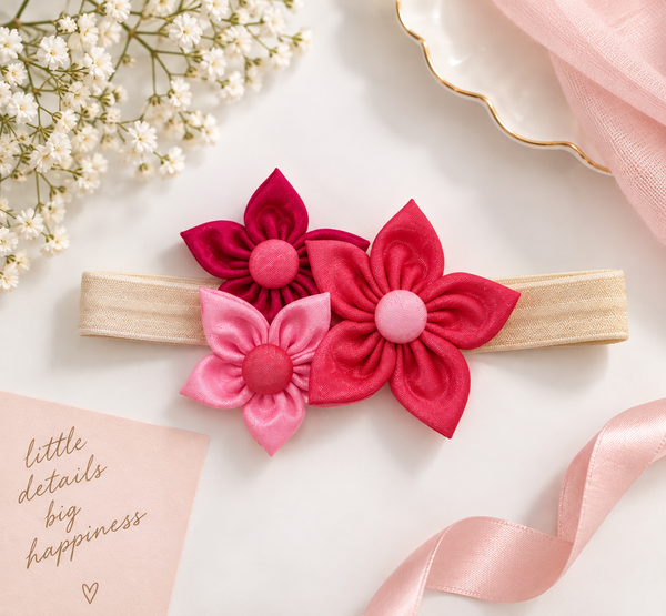 Blush Bloom Floral Headband- Pink
