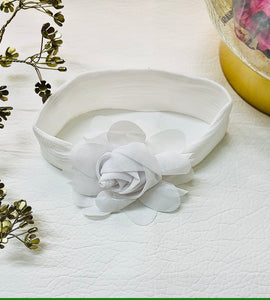 Chic Floral Baby Headband- White