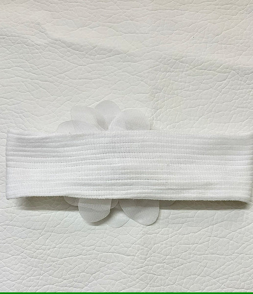 Chic Floral Baby Headband- White