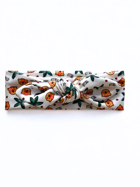 Girl Teddy Knot Headband- White