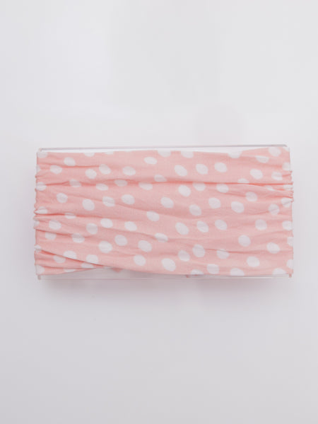 Polka Dots Knot Top Headwrap- Light Pink