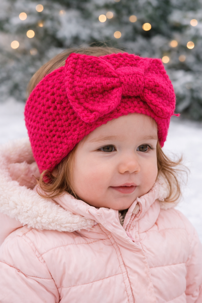 Woolen Turban Headband- Dark Pink