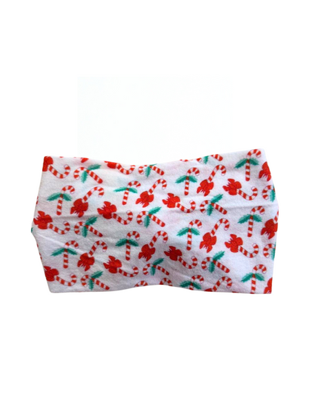 Christmas Candycane Print Headwrap- white