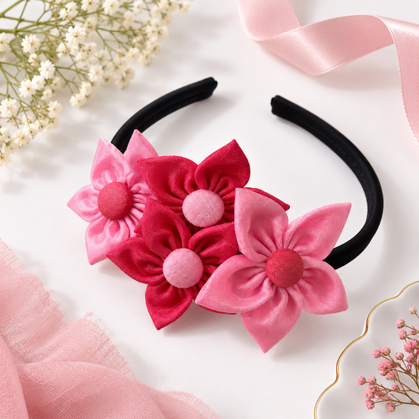 Blush Bloom Floral Hairband- Pink
