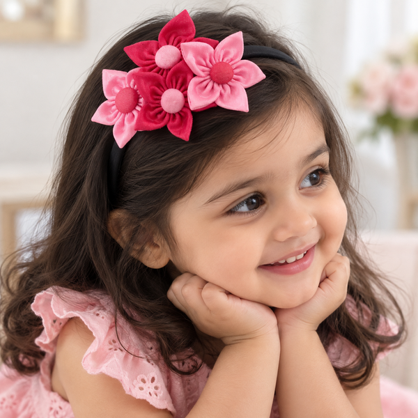 Blush Bloom Floral Hairband- Pink