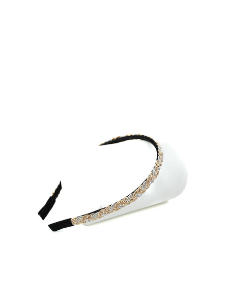 Ethnic Lace Overlay Headband- Gold & Silver