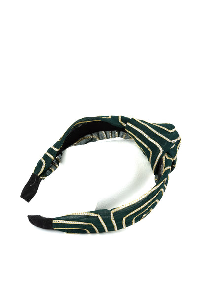 Handcrafted Ethnic Knot Headband- Black