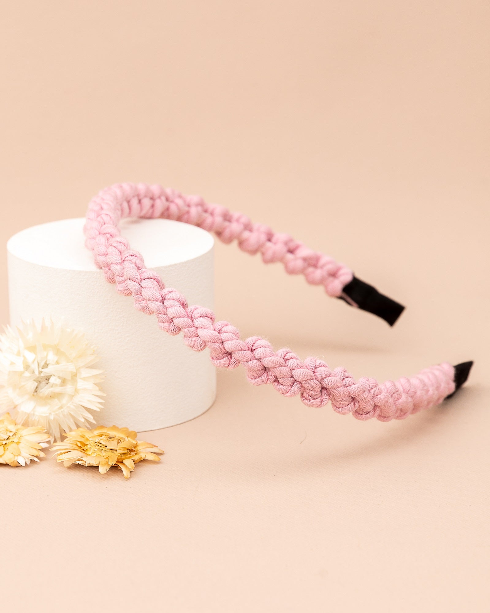 Handmade Macramé Headband- Light Pink