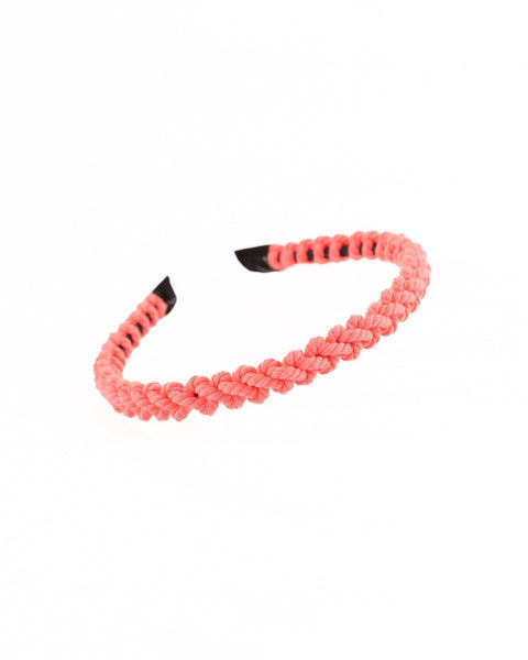 Handmade Macramé Headband- Neon Pink