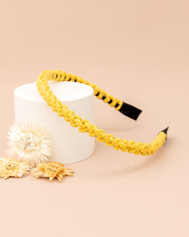 Handmade Macramé Headband- Yellow
