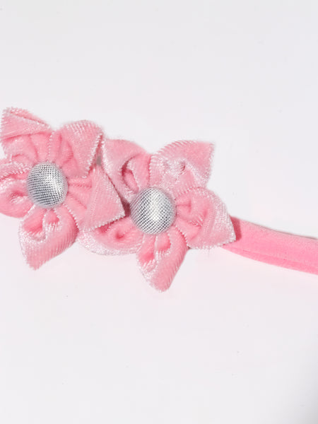 Velvet Newborn Flower Headband- Light Pink